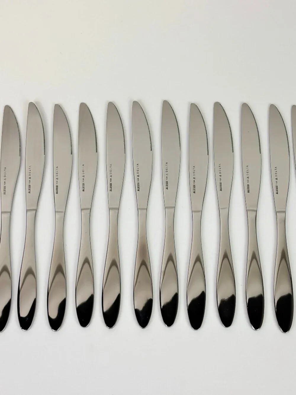 Set of 12 Alessi for Delta Stainless Steel Butter Knife Flatware 7.5